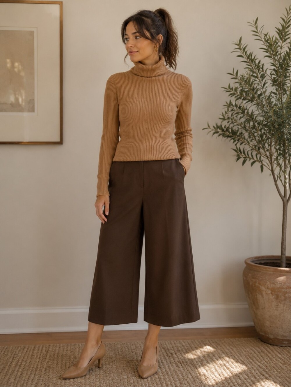 Saint Anthony Sports Honey Maple Ribbed Turtleneck Sweater